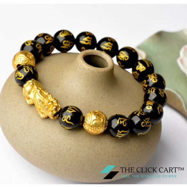 TCC™ Black Obsidian Goodluck Fengshui Pixiu Wealth Charm Bracelet – The ...